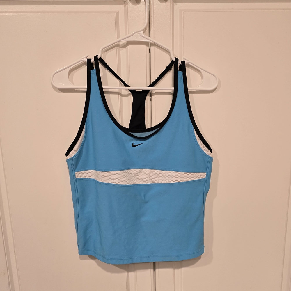 Nike Blue and White Athketic Tank Top